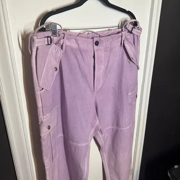 Faith Connexion Men's Purple Tie Dye Cargo Pants Size IT 52 US Size XL - Picture 3 of 16